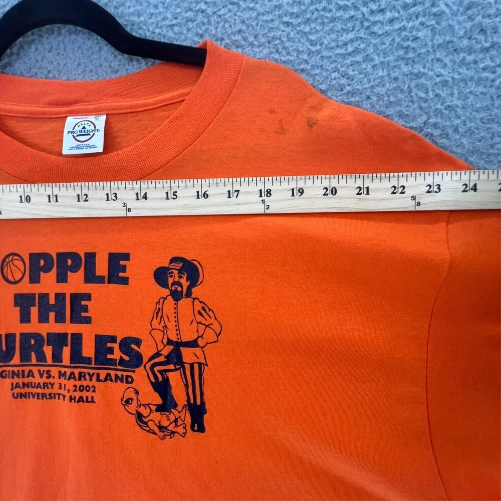 Vintage Y2k TOPPLE THE TURTLES‎ VA vs MD T Shirt Men's XL Orange Delta READ